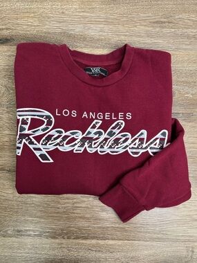 Young & Reckless Los Angeles Reckless Graphic Crewneck Sweatshirt Size Medium